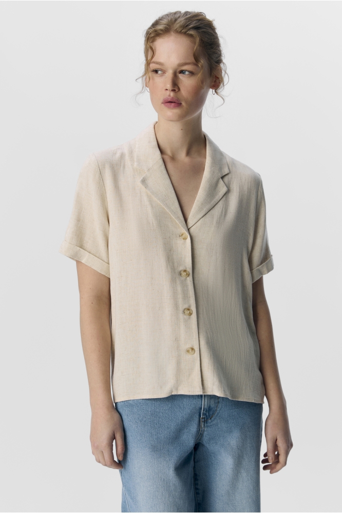 OBJSANNE S/S RE SHIRT NOOS 23045709 SANDSHELL